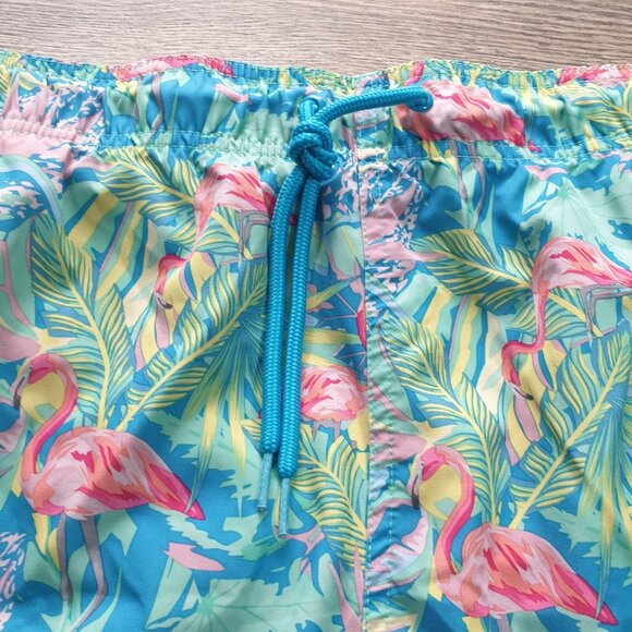 George Men Flamingo Print Swim Trunks 2XL 44 to 46 Waist Pool Vacation Cruise - Picture 2 of 5